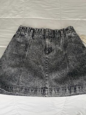 Universal Thread Black Acid Wash Denim Mini Skirt